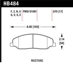 Ford Mustang Brake Pads - Front - Hawk Performance - Performance Ceramic - `05-`10